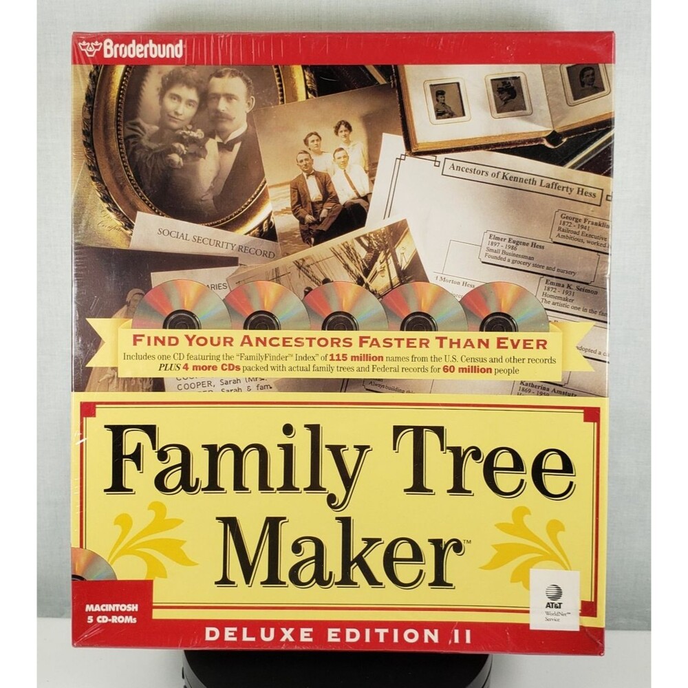 Vintage Windows Original Family Tree Maker 1996 Deluxe Edition II NEW Sealed